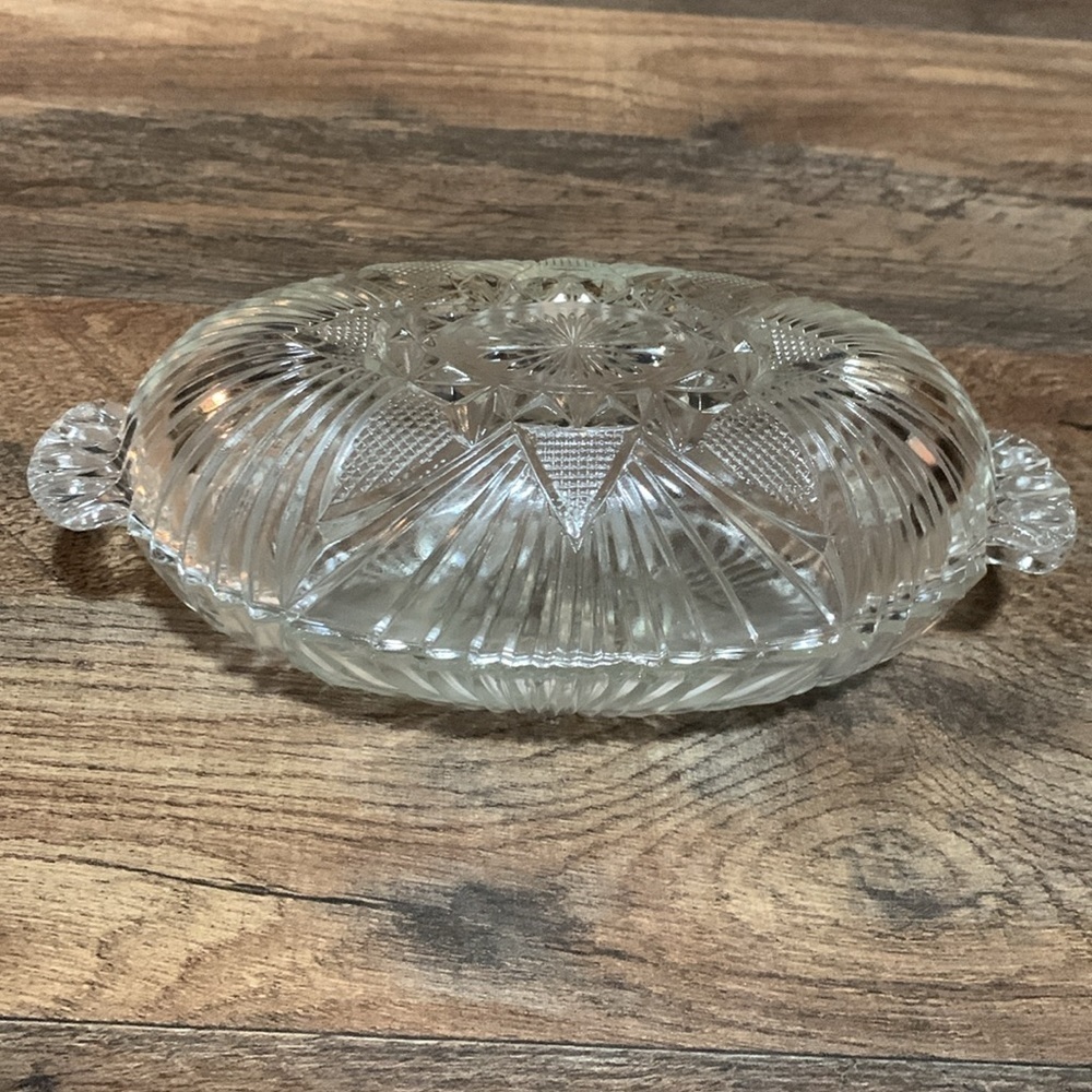 Set of 2 Vintage Oval Shape Crystal Celery Serving Candy Nut Trinket Dishes EUC - Picture 6 of 9
